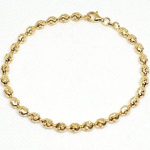 Italian 14K YG over 925 Sterling Silver chain bracelet 7 1/2 inch 4.30 grams